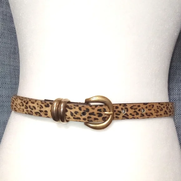 Vintage A. Brod Leather Cheetah Belt A. Brod Genuine Leather Belt Leopard Print Size Medium Made  main image 2